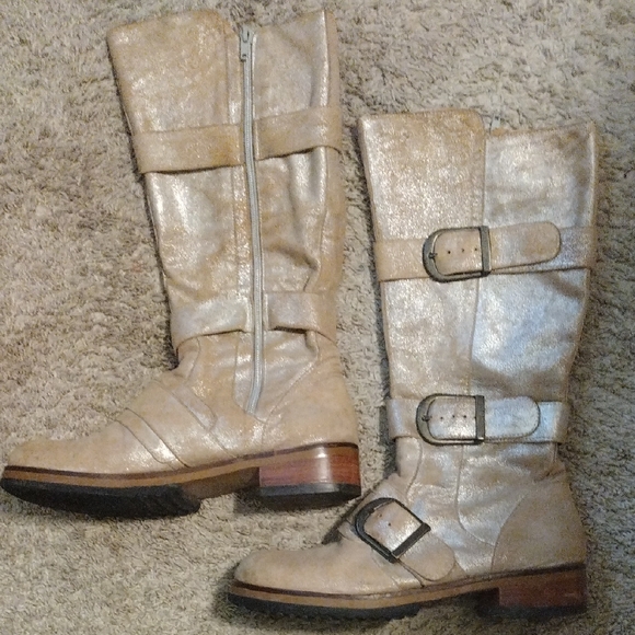 Geewawa Shoes - Gee Wawa Metalic Leather Boots Sz 8